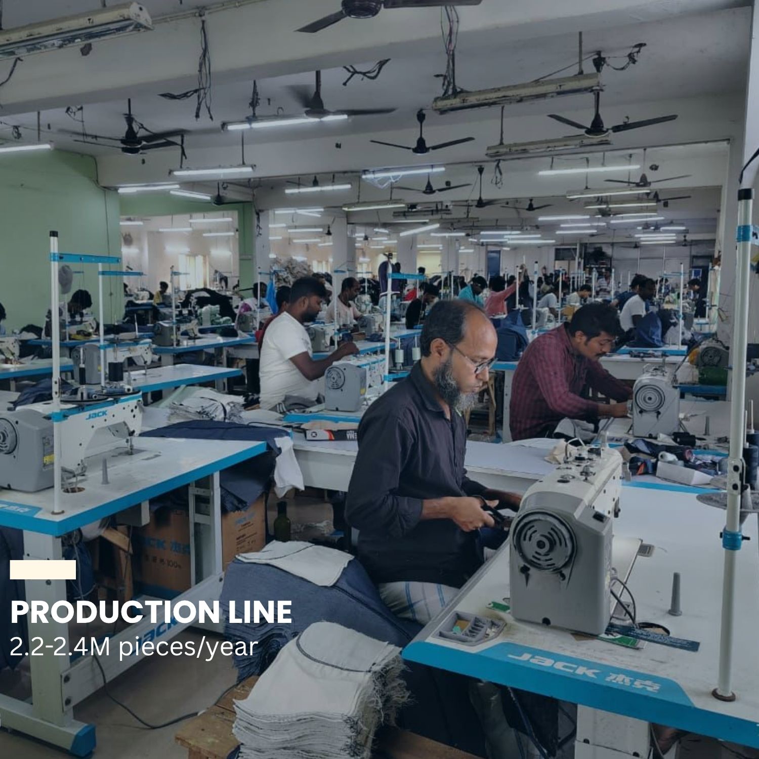 Production line — 2.2-2.4M pieces/year