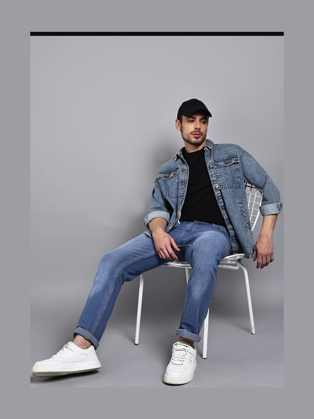 A-Flash look — men's denim jacket