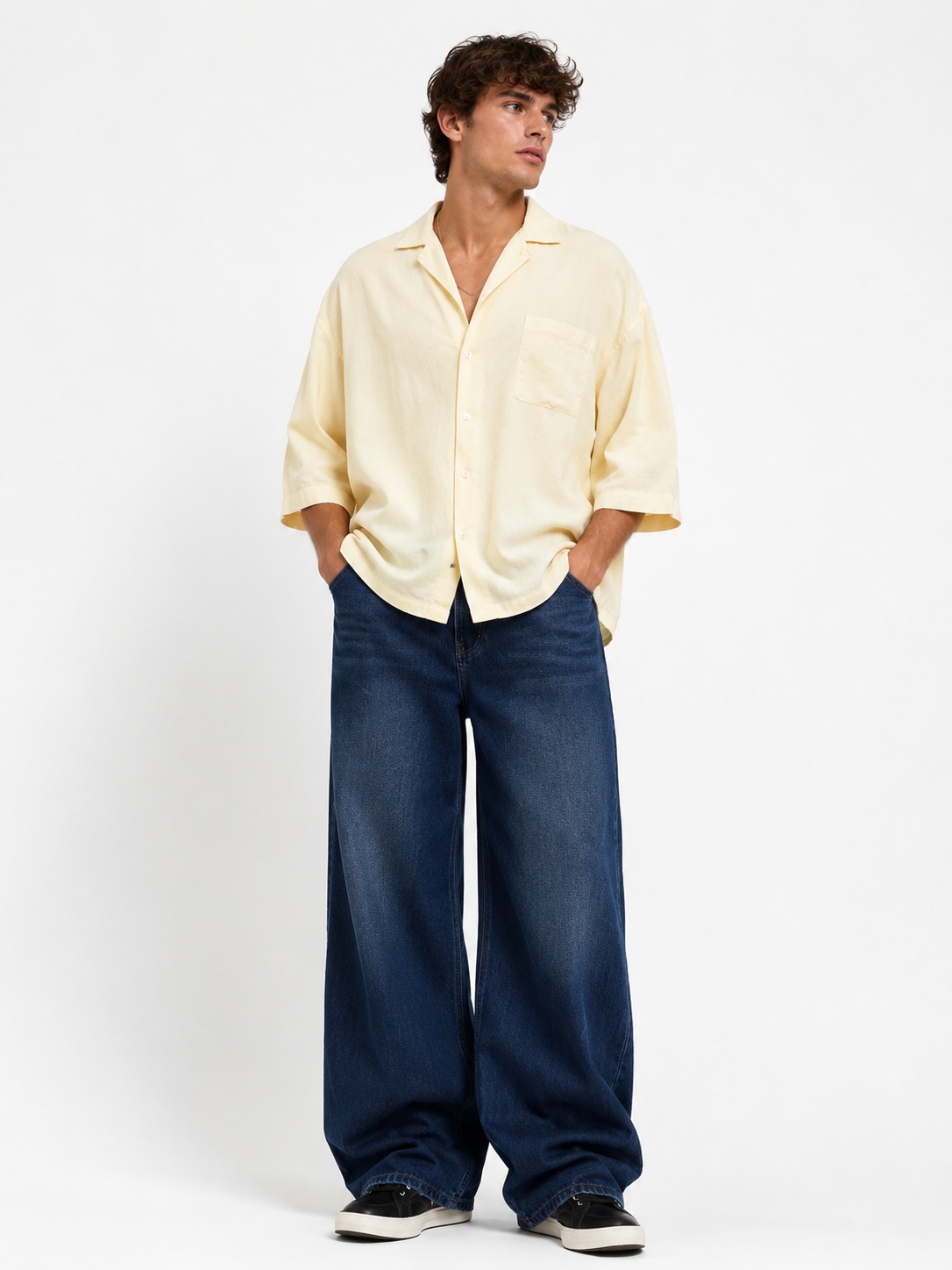A-Flash look — men's wide leg