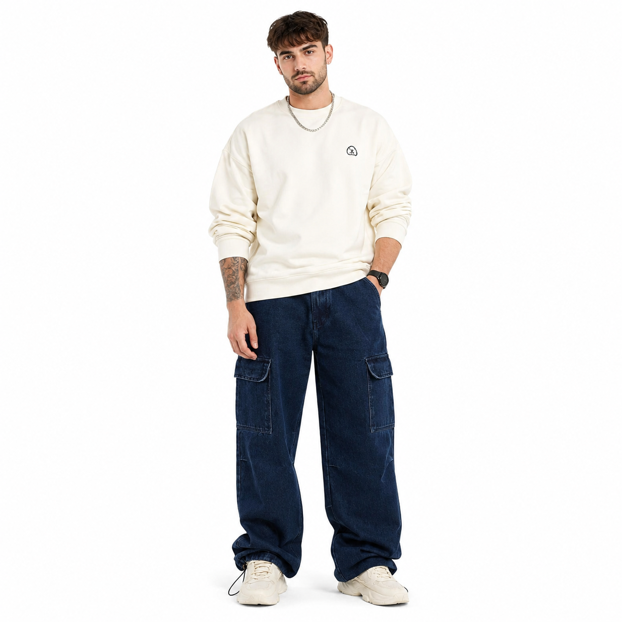 A-Flash Men Baggy Wide-Leg Cargo Pants