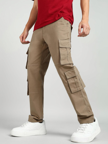 A-Flash Men Cargo Jeans — Khaki