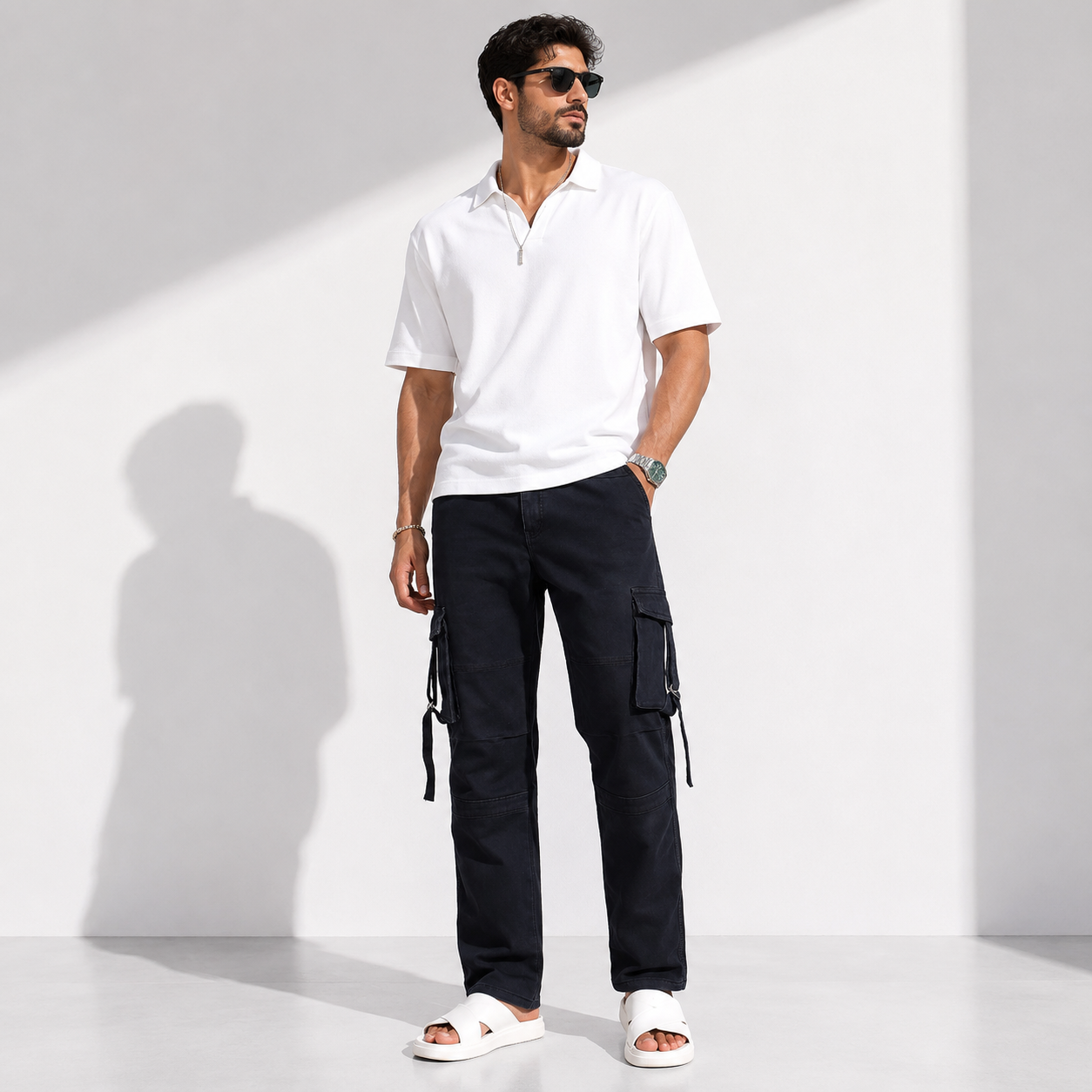 A-Flash Men Cargo Jeans — Dark Grey