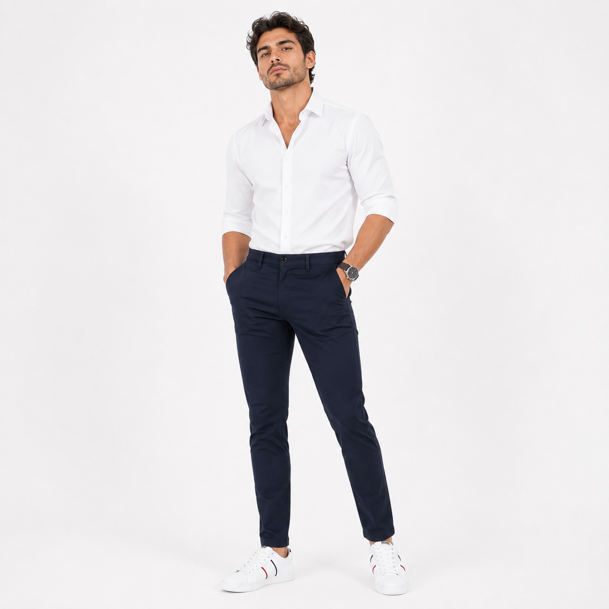 A-Flash Men Wide-Leg Trousers — Black