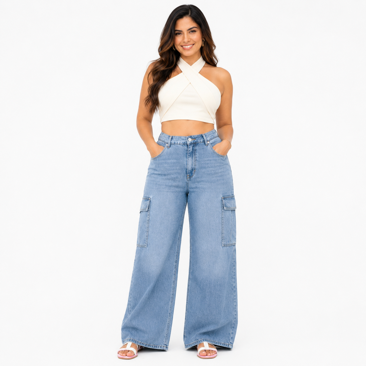 A-Flash Women Wide-Leg High-Rise Jeans